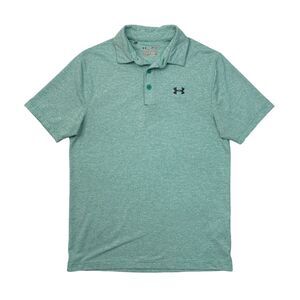 Under Armour Shirt Mens S Small Fern White Loose HeatGear Pinstripe Golf Polo